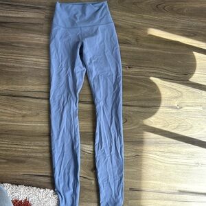 Blue Lululemon WunderTrain Leggings